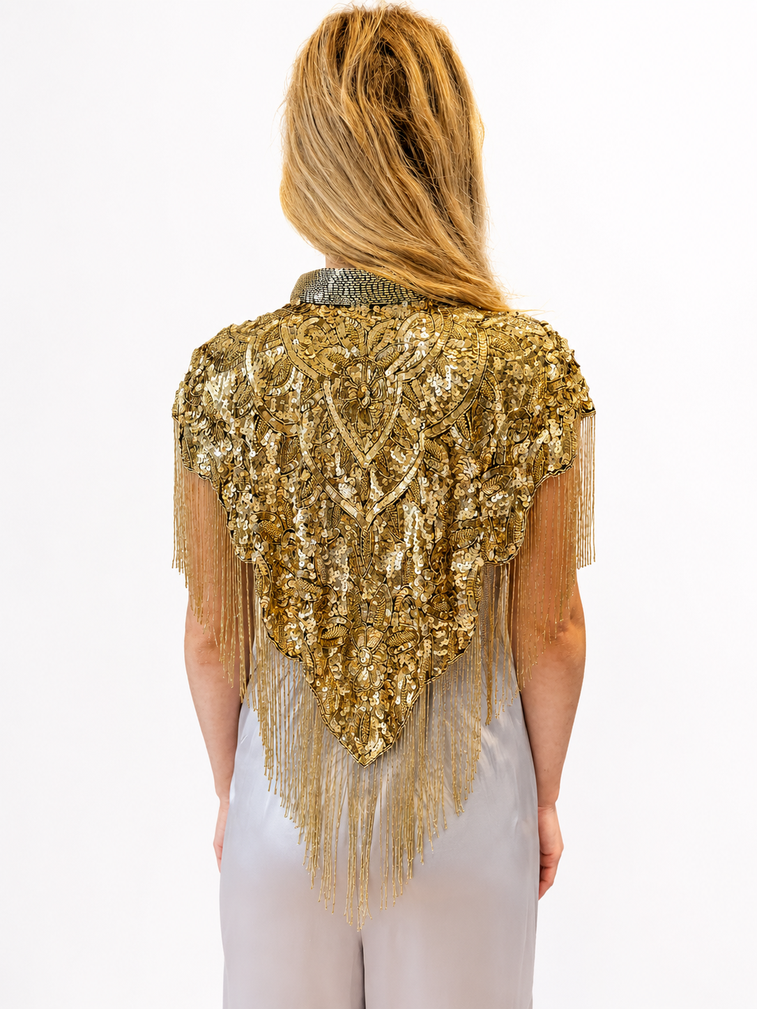 Gold Cleo Sequin Cape