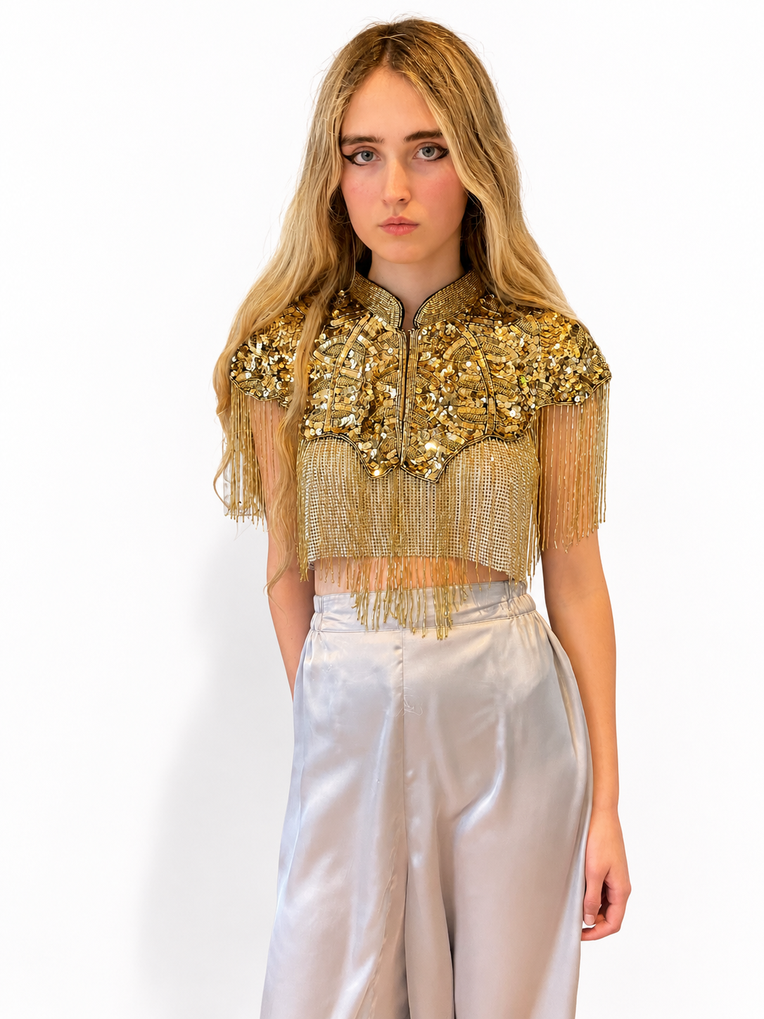 Gold Cleo Sequin Cape