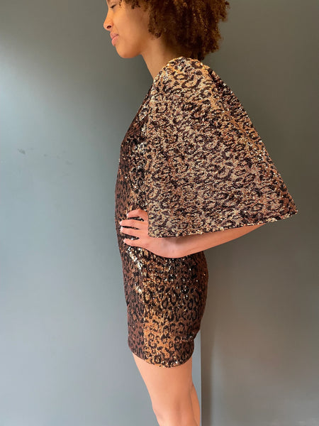 The Betty Leopardskin Sequin Playsuit