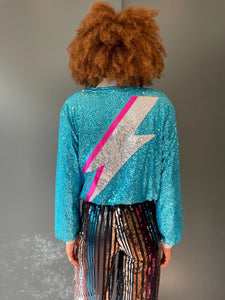 Turquoise Zappy Bomber Jacket