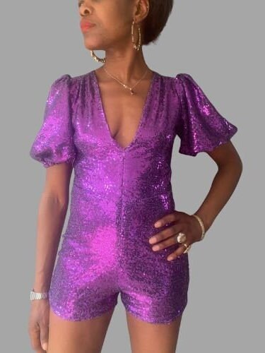 Sophie B Sequin Romper Jumpsuit