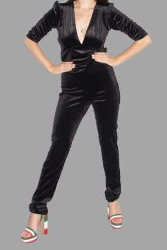 Ziggy Velvet Jumpsuit in Black