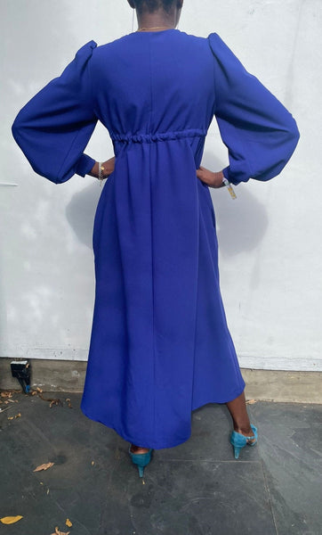 Percy Dress in Cobalt Blue Crepe