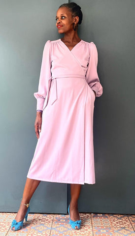 Ossie Wrap in Dusky Pink Crepe