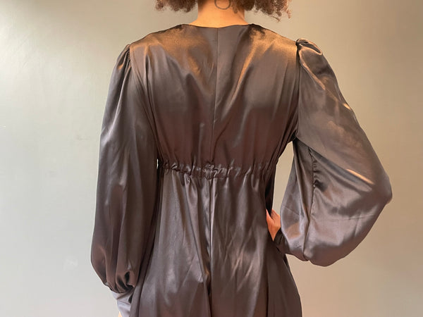 Vintage Percy Jumpsuit Black silky satin one size