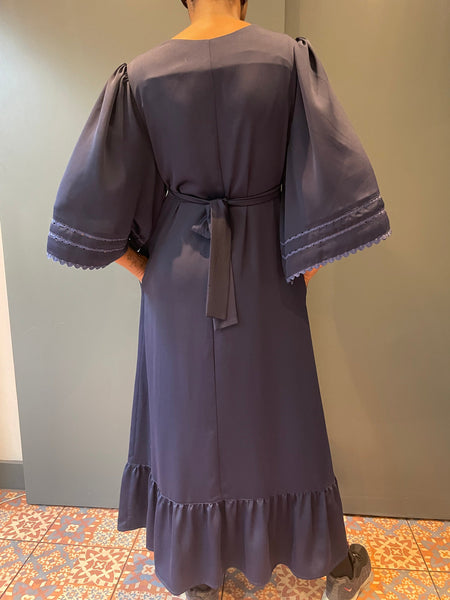 Rik Rak Navy Blue Dress with huge sleeves