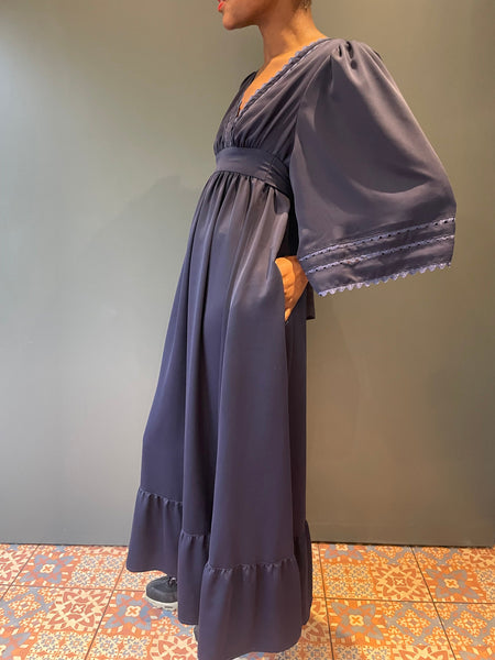 Rik Rak Navy Blue Dress with huge sleeves