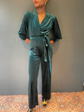 Dancing Queen Green Velvet Jumpsuit