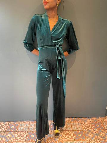 Dancing Queen Green Velvet Jumpsuit