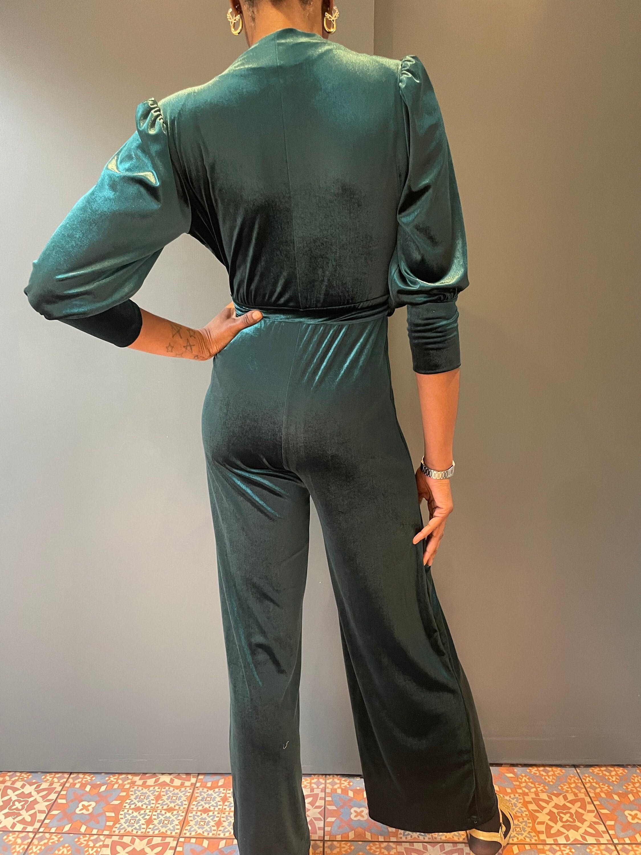 Dancing Queen Green Velvet Jumpsuit