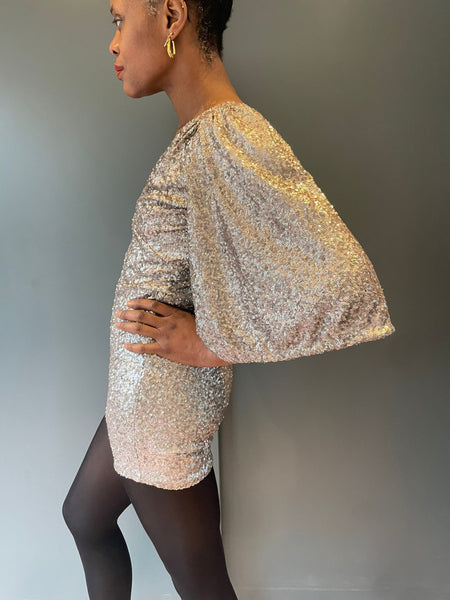 The Betty Antique Silver Sequin Playsuit