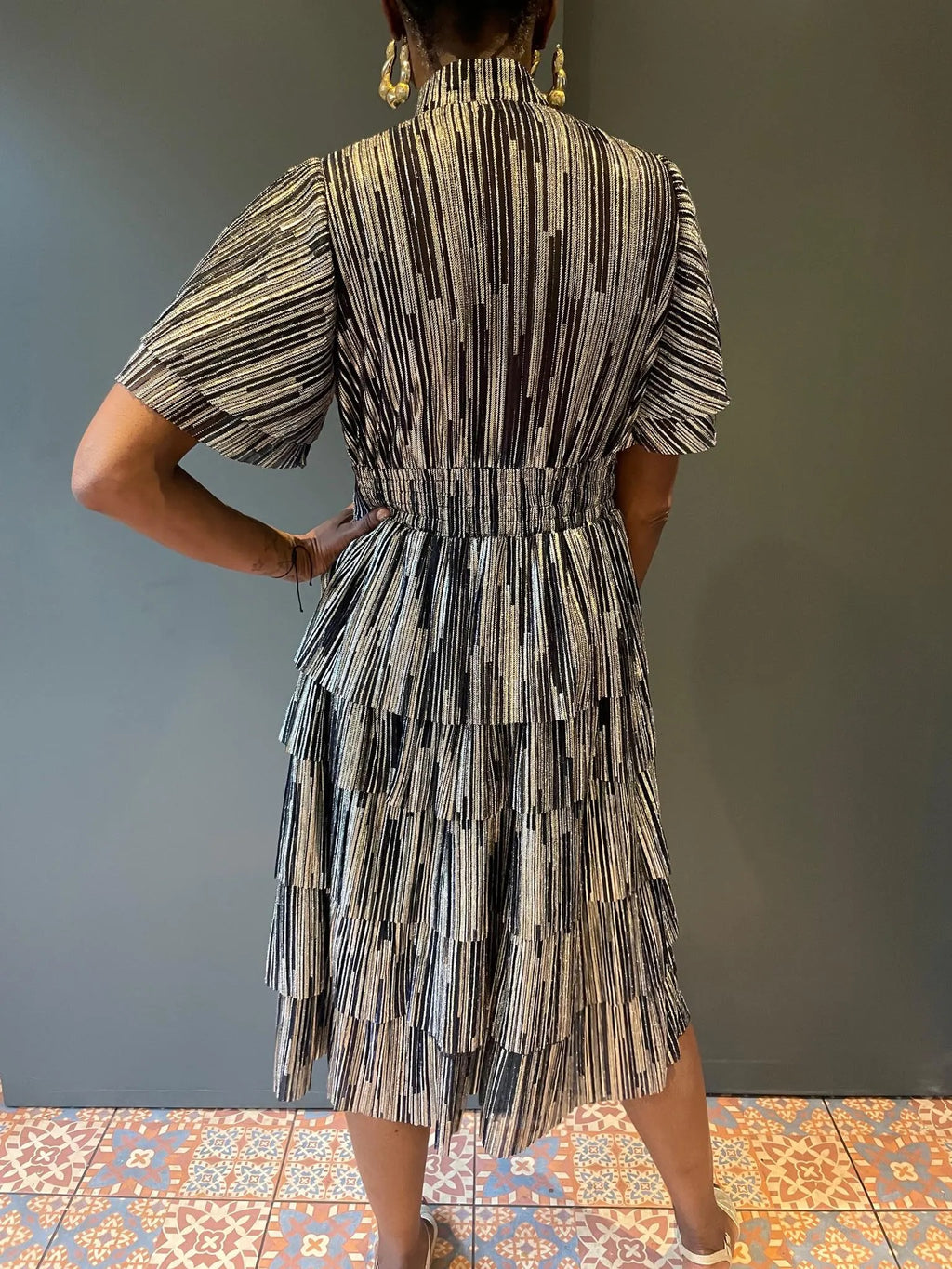 Froo Froo Dress in Shimmer Lurex - back view