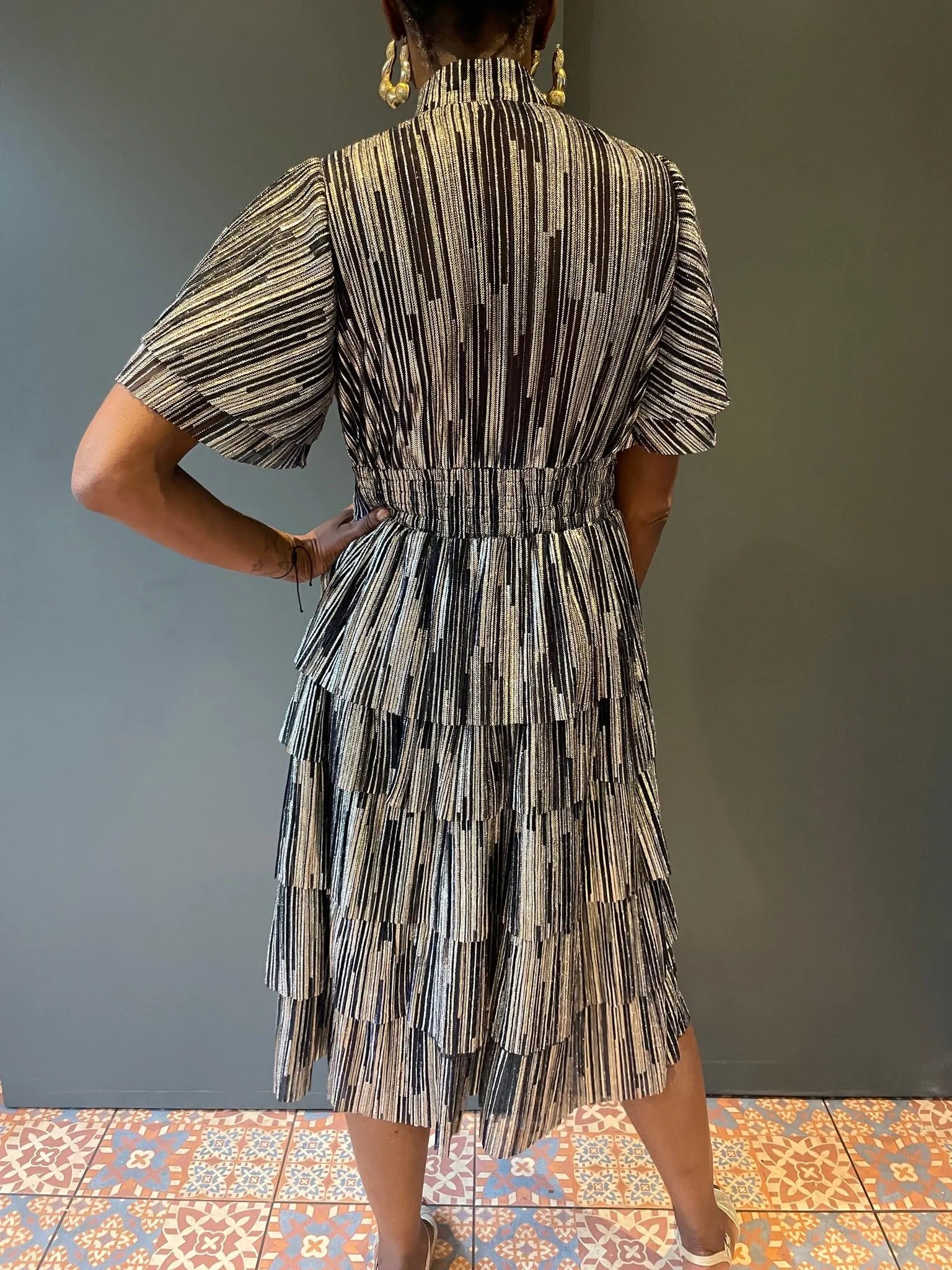 Froo Froo Dress in Shimmer Lurex - back view