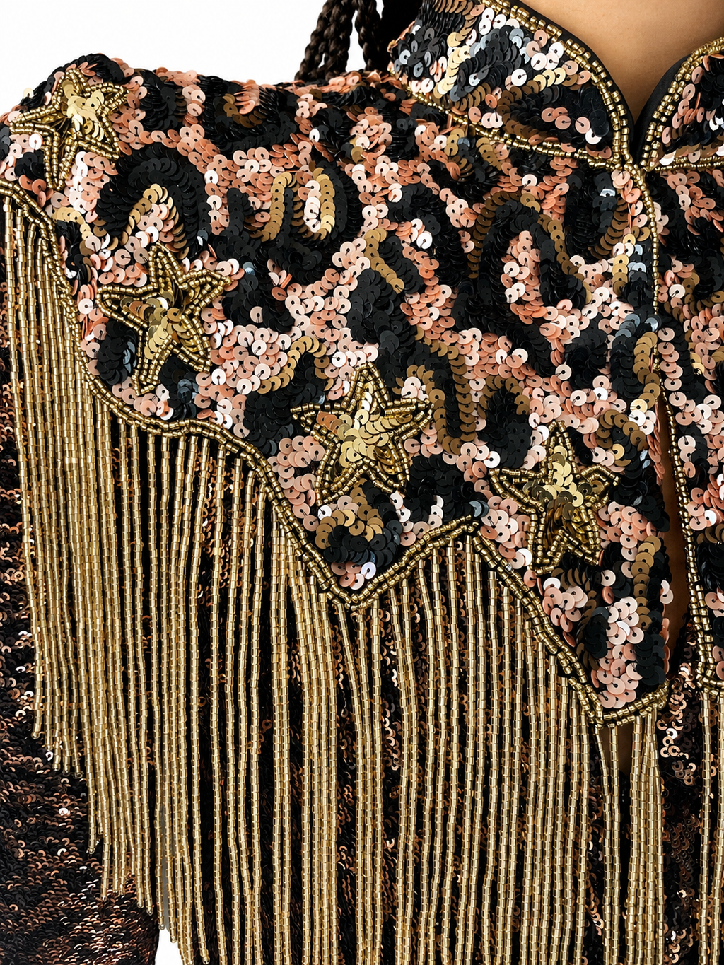 Leopard Print Sequin Cape