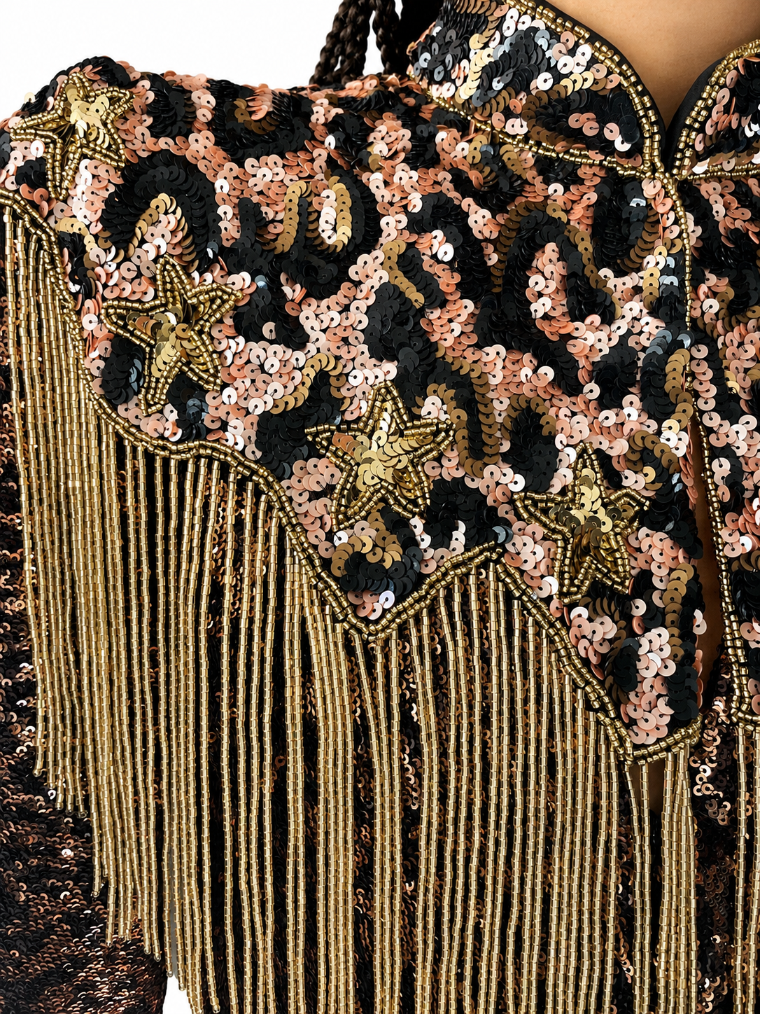 Leopard Print Sequin Cape