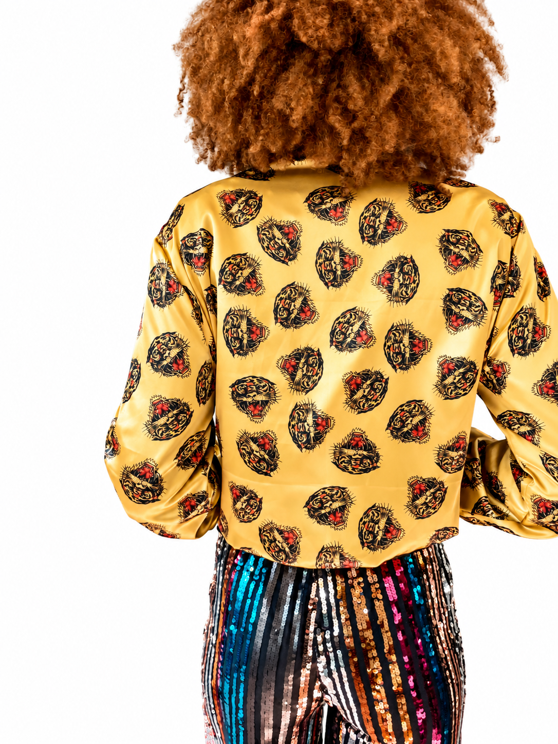 Silk Mix Tiger Print Bomber Jacket
