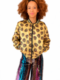 Silk Mix Tiger Print Bomber Jacket