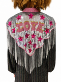 LOVE Sequin Cape Silver and Pink