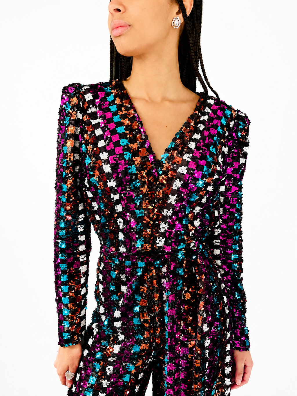 Rachel Blade Runner Jumpsuit in Mosaic Sequin