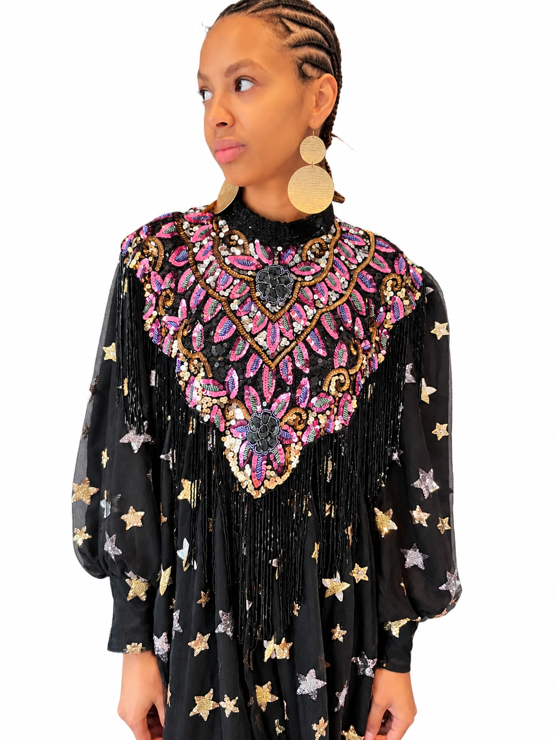 Nadine Purple Sequin Cape