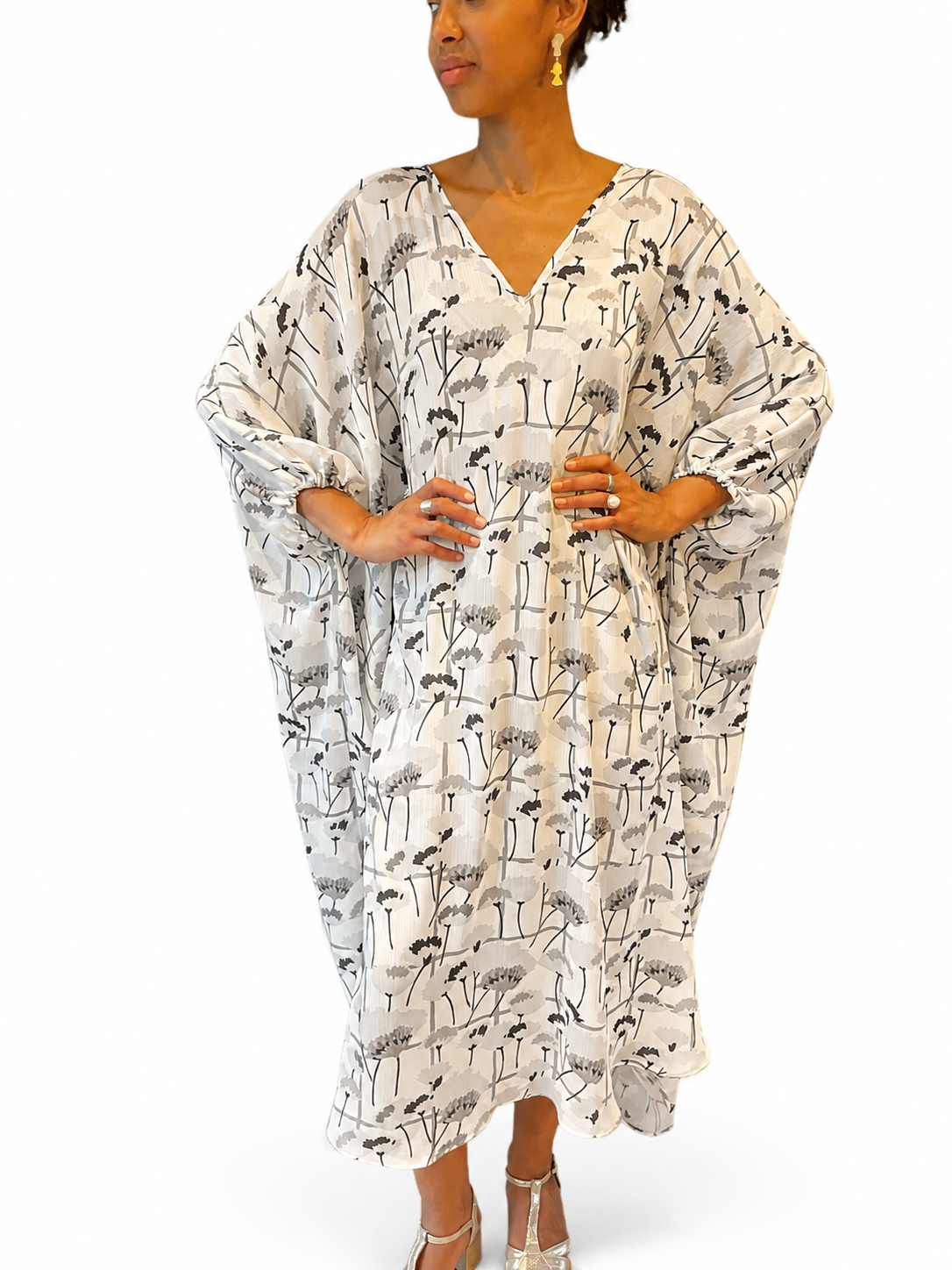 Botanical Silk Kaftan