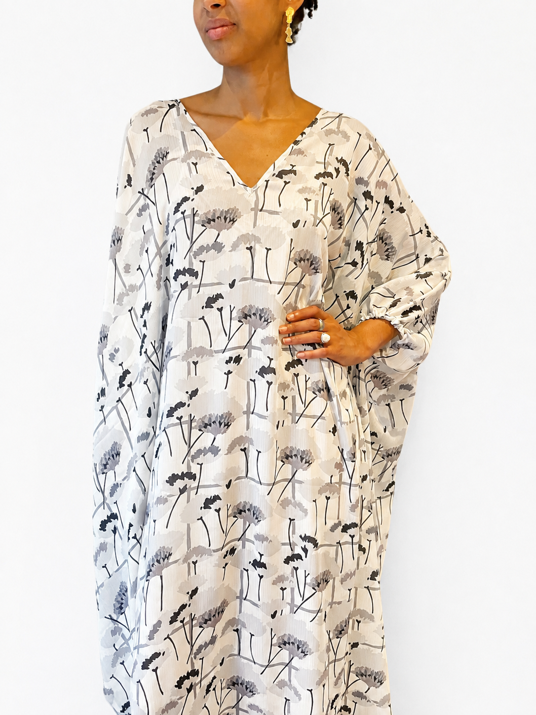 Botanical Silk Kaftan