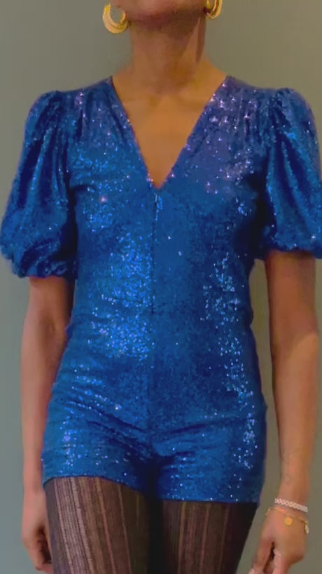 Sophie B Playsuit in Blue Sequin