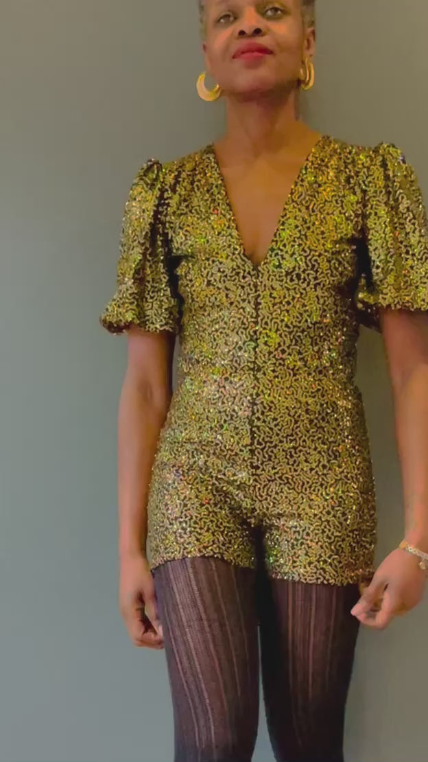 Sophie B Playsuit in Gold Sequin