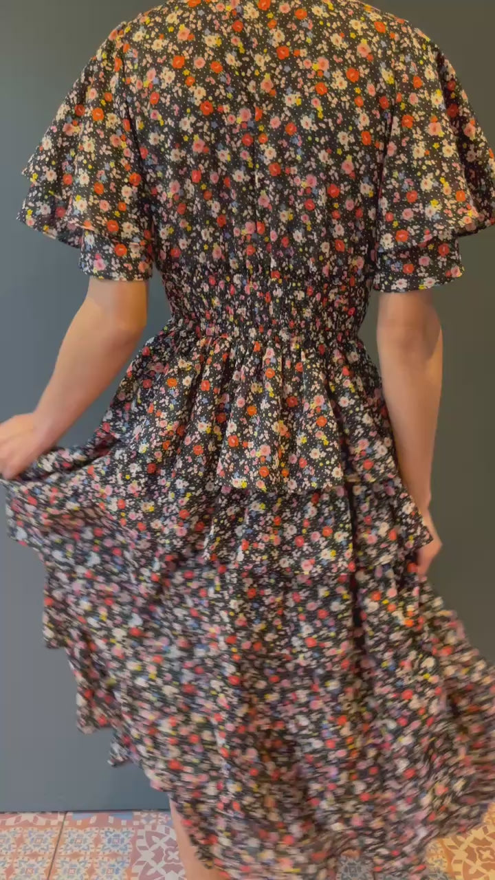 Froo Froo Dress in Floral Vintage Cotton