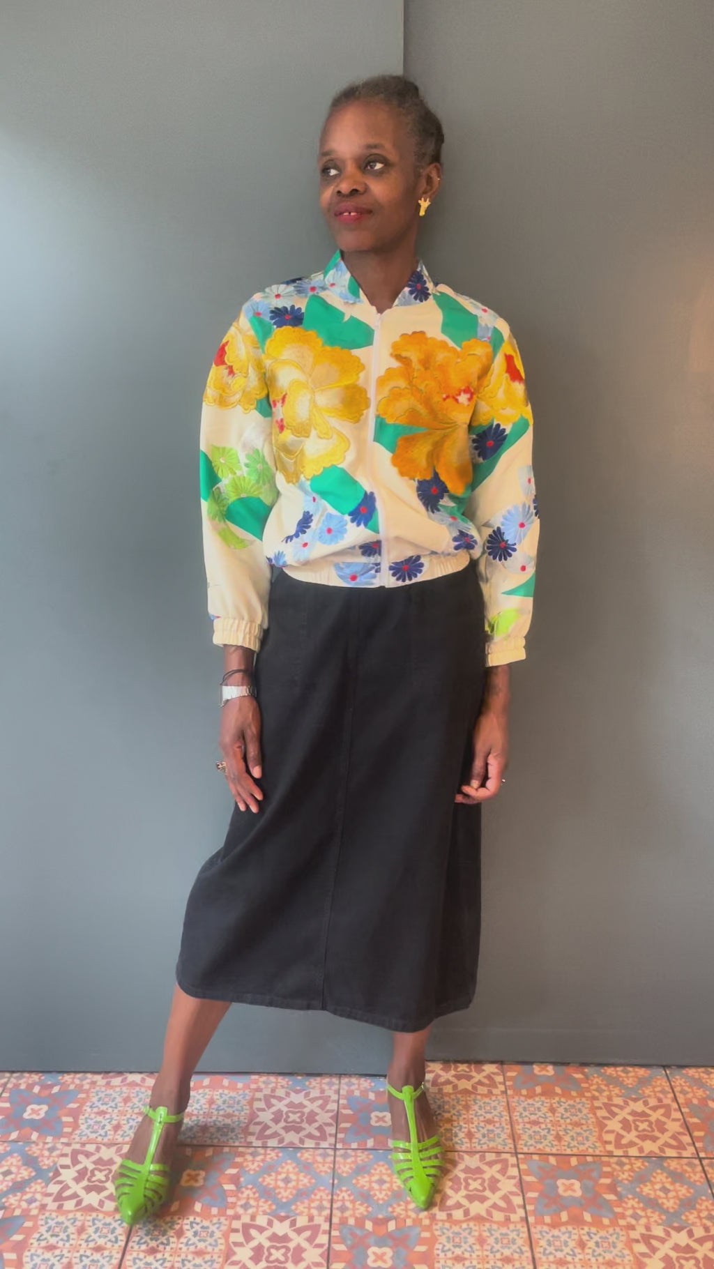 Japanese Kimono Silk Bomber Jacket