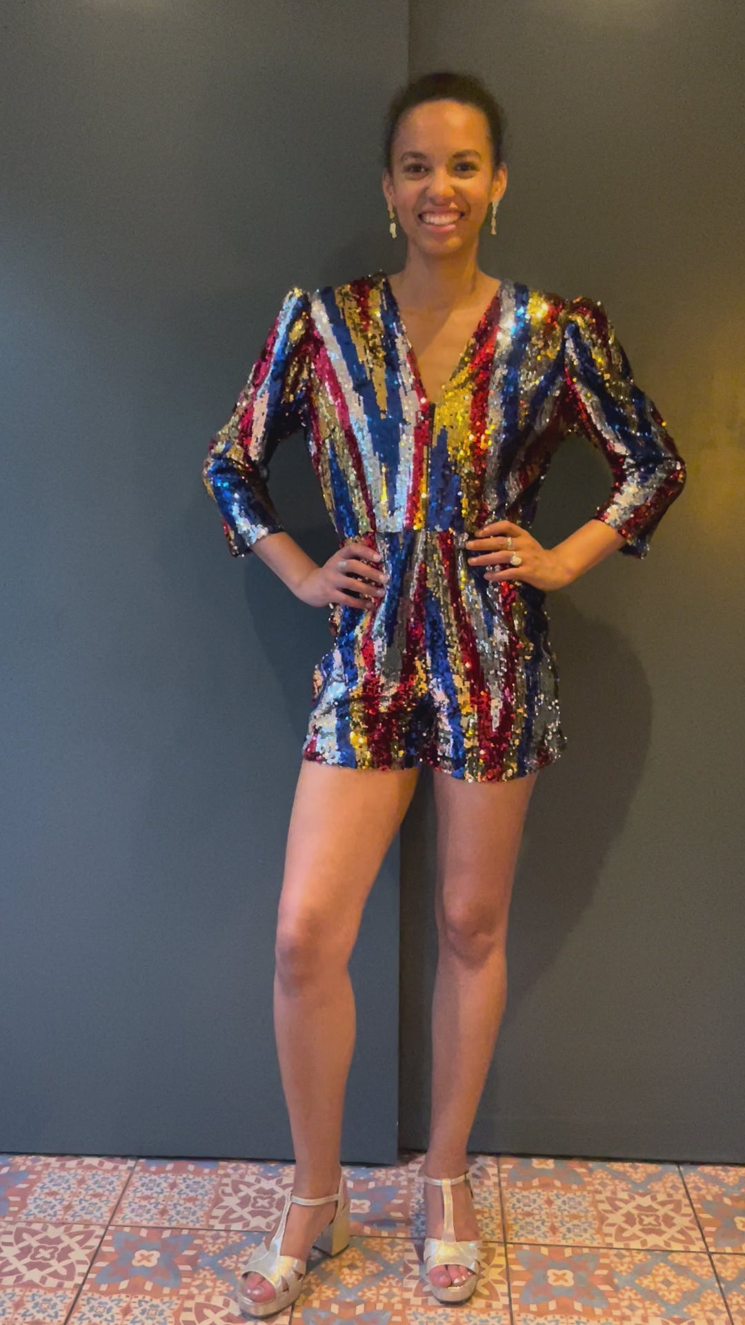 Rachel Playsuit in Carnival Sequin