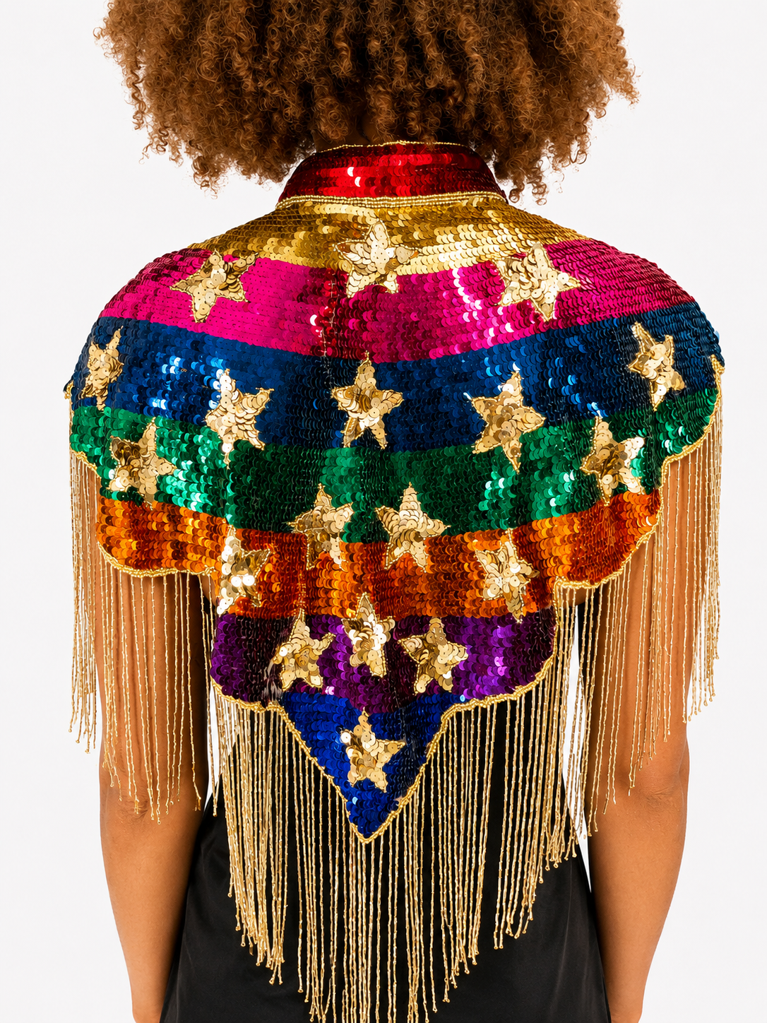 Rainbow Sequin Cape