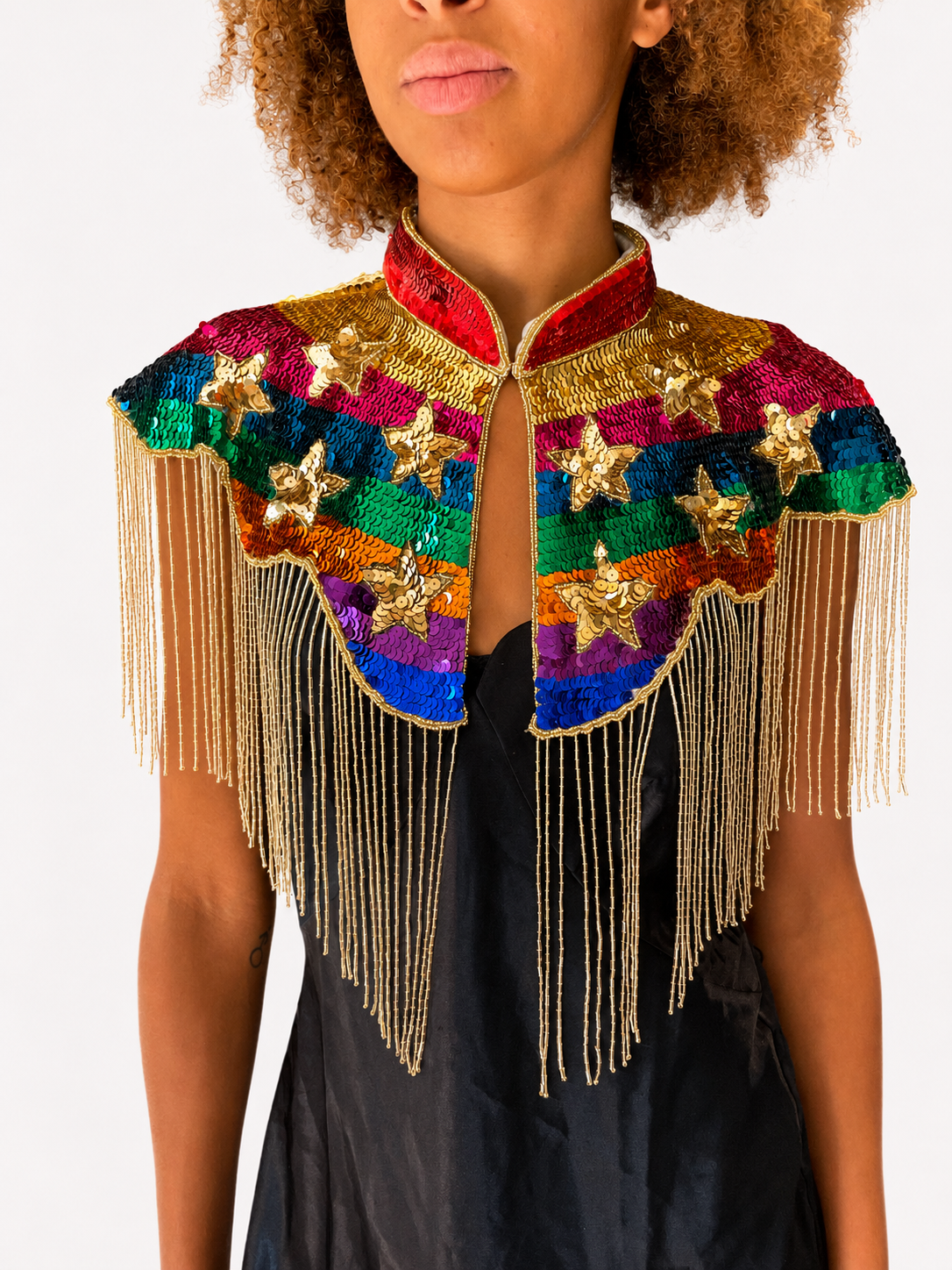 Rainbow Sequin Cape
