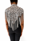 Silver Cleo Sequin Cape
