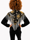 Stars in your Eyes Cape in Gold and Silver Sequin