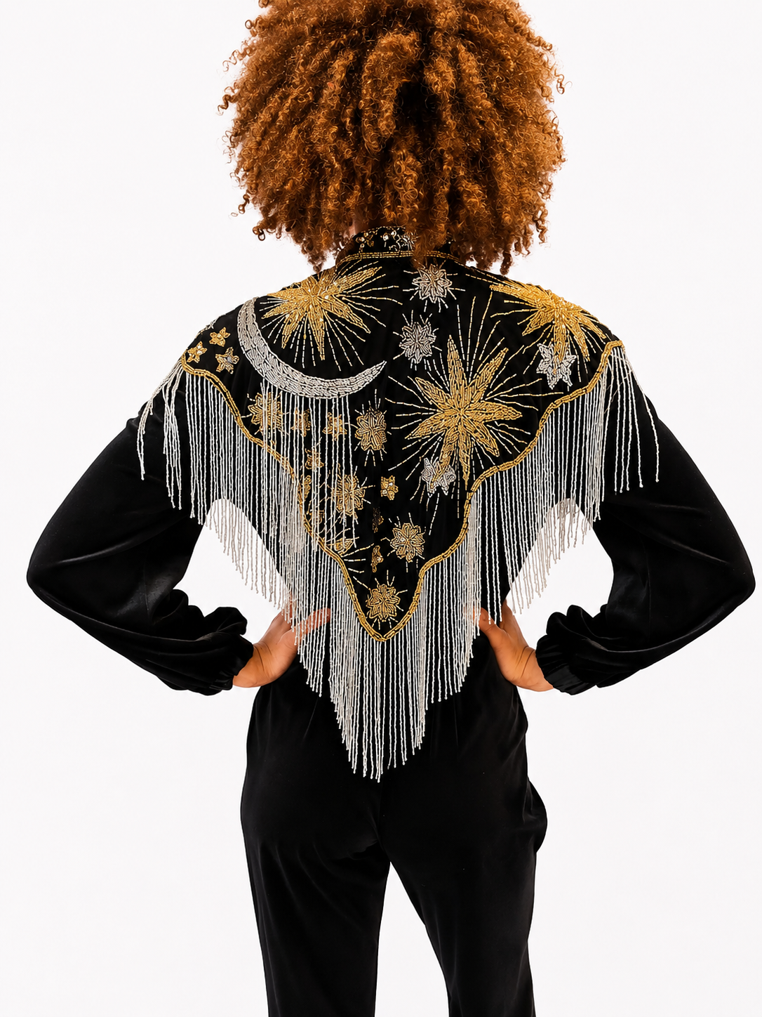 Stars in your Eyes Cape in Gold and Silver Sequin