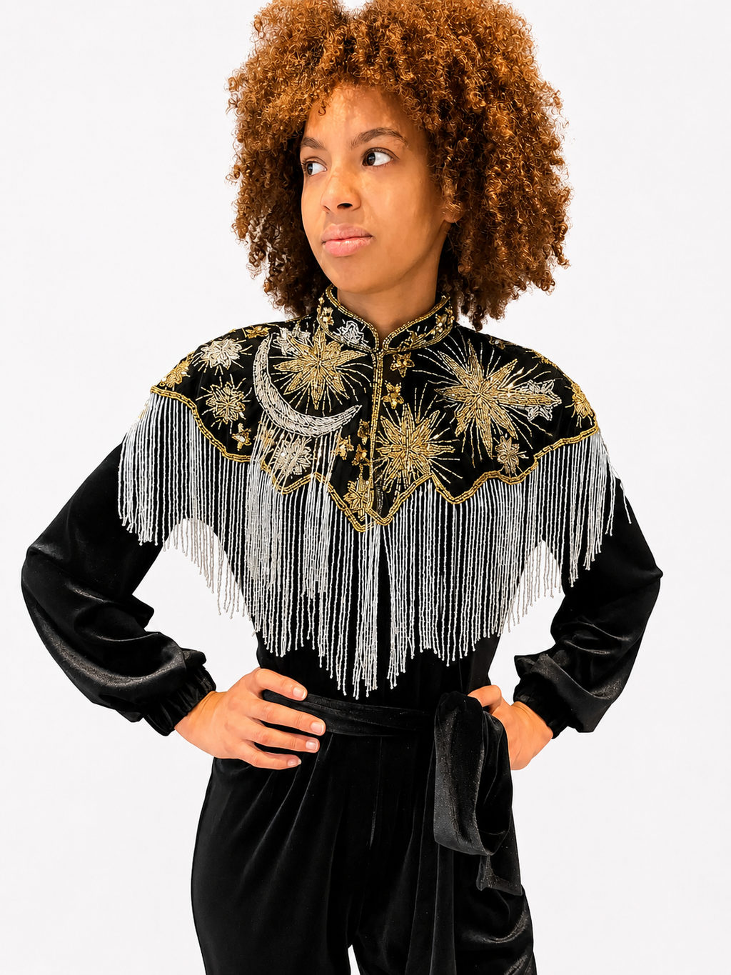 Stars in your Eyes Cape in Gold and Silver Sequin