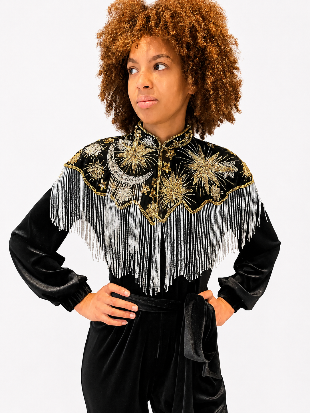 Stars in your Eyes Cape in Gold and Silver Sequin