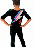 Ziggy Jumpsuit in Dark Green Velvet with Sequin Zap