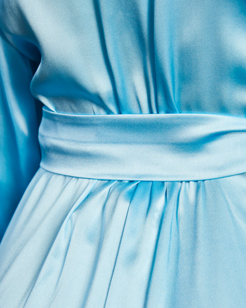 Varon Dress - Blue Silk