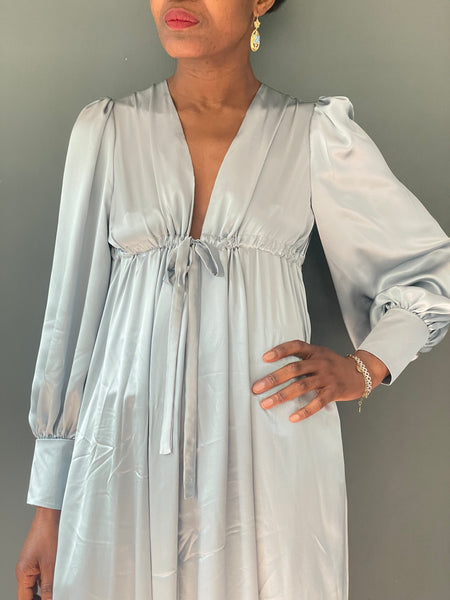 Silk Percy Dress in Silver