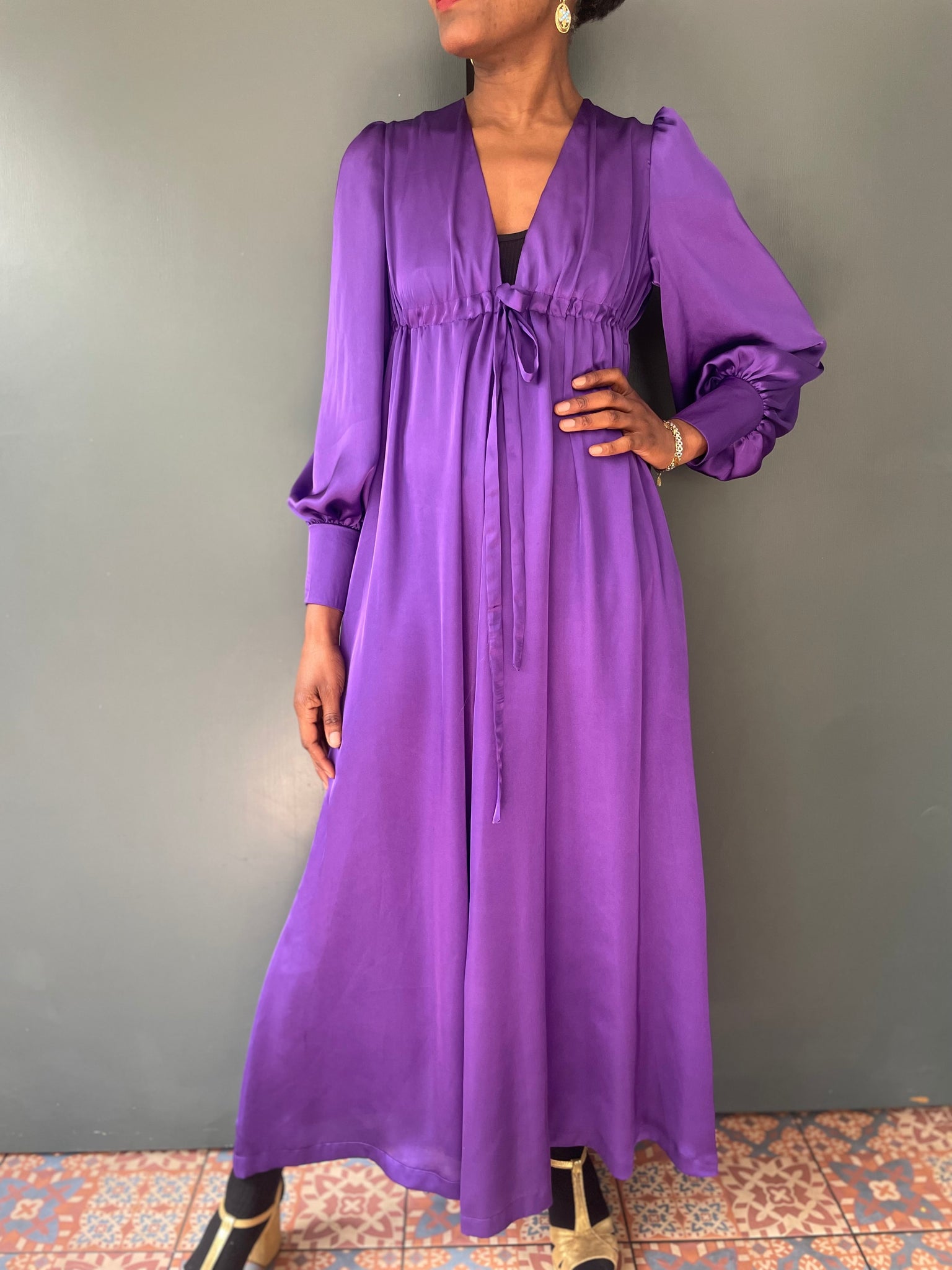 Silk Percy Jumpsuit in Purple