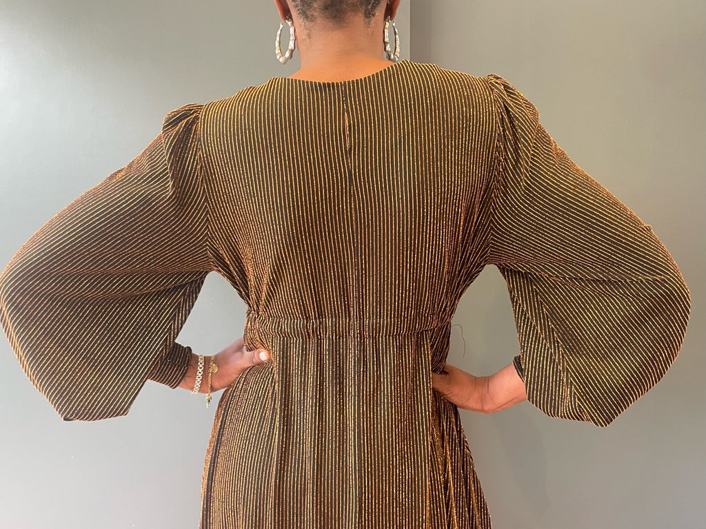 Percy Dress in Gold - back detail