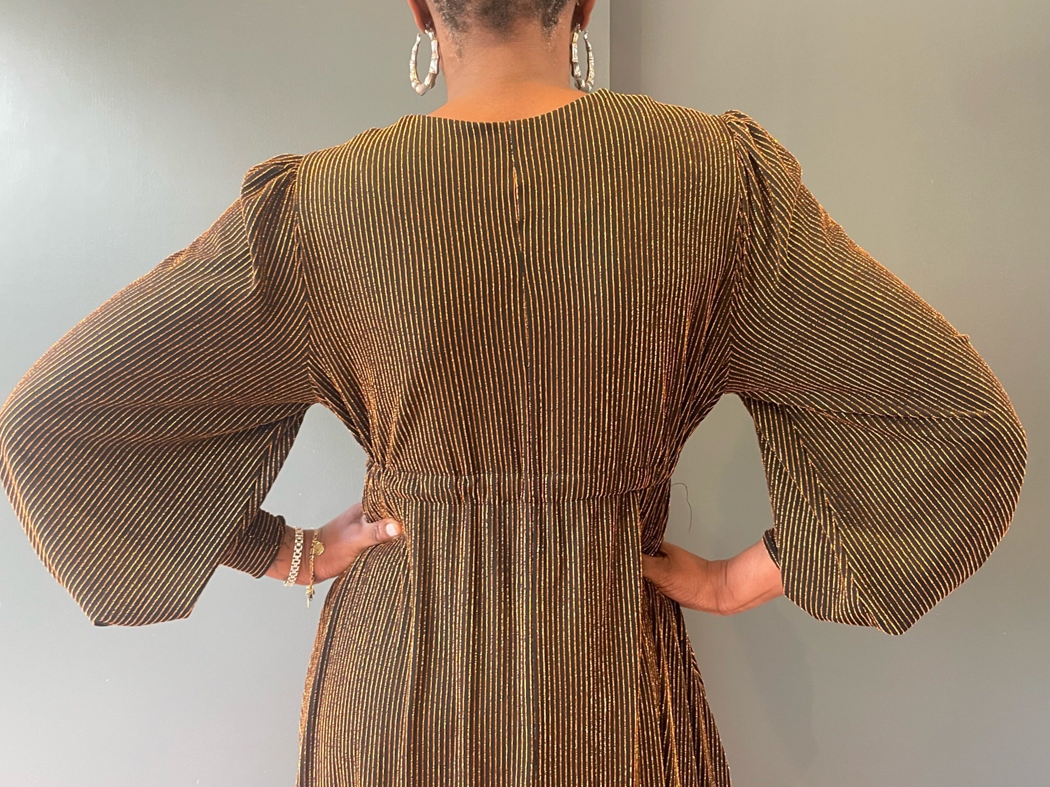 Percy Dress in Gold - back detail